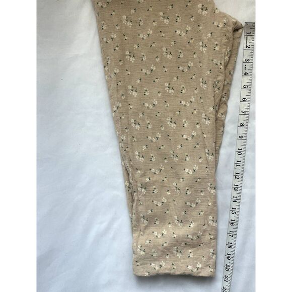 Majorelle Linen Cotton Pull On Neutral Beige Pants Floral Lagenlook Size M Beach - Picture 12 of 12